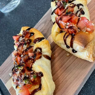 Prosciutto and Swiss puff pastries