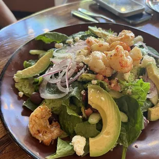 Grecian Cobb Salad with Shrimp