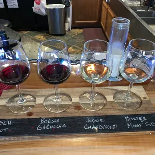 Mixed wine flight