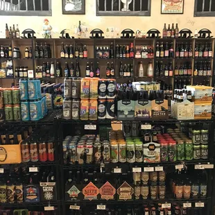 shelves of beer