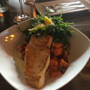 Chilean sea bass with sweet potatoes