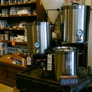 a variety of pots and pans