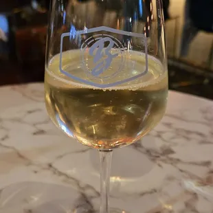 Full glass of fave from flight