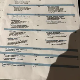Food menu