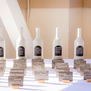 Our name cards in the reserve barrel room