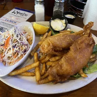 Fish and chips lunch portion