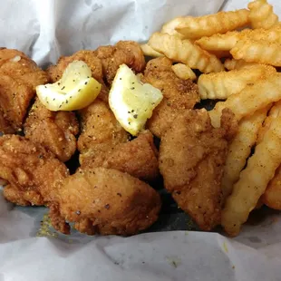 fried chicken and french fries