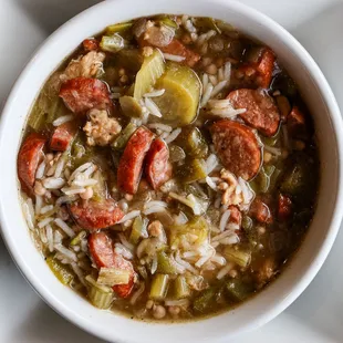 House made chicken and sausage gumbo
