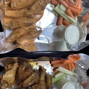 food, chicken wings and fried chicken
