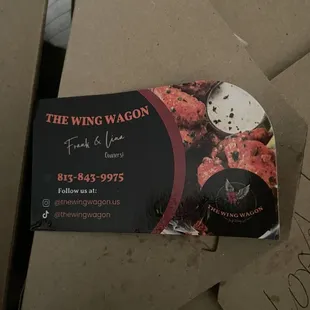 a business card in a box