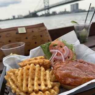 Chicken Sandwich and waffle fries were good