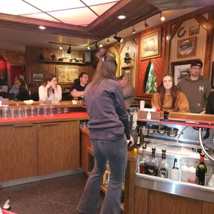 Bar area.  Place your order at the bar before being seated