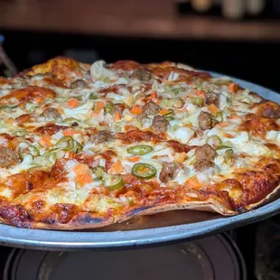 Spicy Italian Sausage and Giardiniera Pizza
