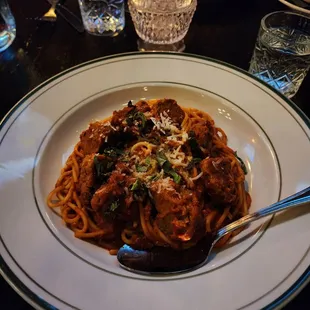 Spaghetti and meatballs