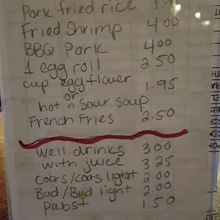 The happy hour menu.