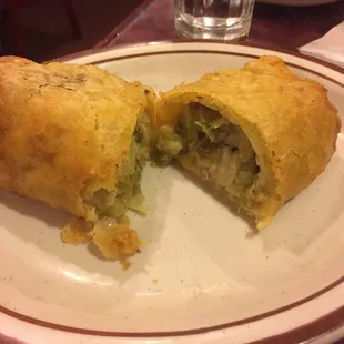 The spring rolls are the size of a burrito!