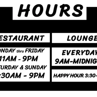 New hours