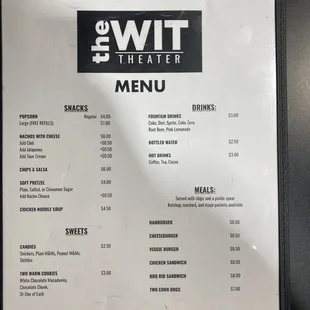 Menu items