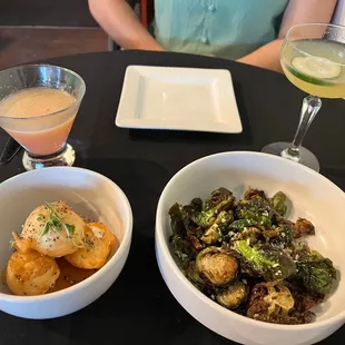Goat cheese balls, Brussel sprouts
