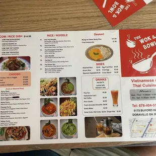 Menu - the Thai side