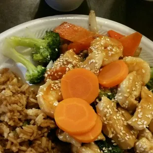Shrimp and chicken hibachi