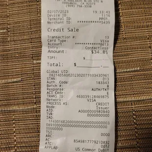 Timestamped receipt