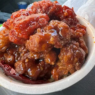 chicken wings and fried chicken, food