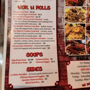 Some soups and sides offered