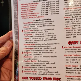 Menu shot