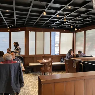 We sat at the empty table, nice view to the street.