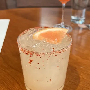 This mezcal drink with grapefruit had a lovely spicy kick to it!