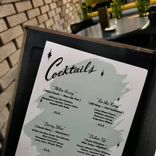 Cocktail Menu mmmm