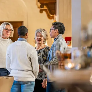 Socializing in our Lounge.