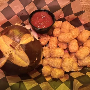 a basket of fried food