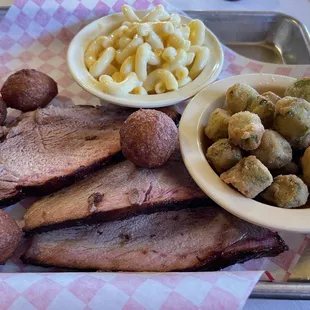 meat, macaroni and cheese