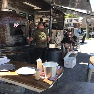 Setup near Frederick's.