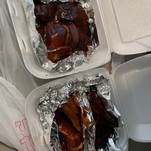 Bbq chicken and chicken links