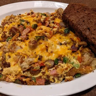 The Fireman Breakfast (Winter Special) Toast was pumpernickel rye.