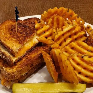 Triple grilled cheese