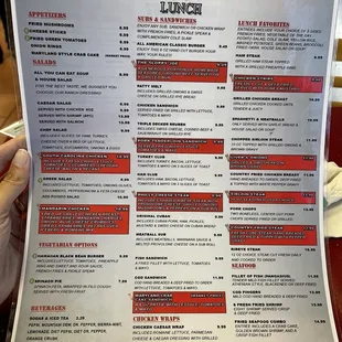 sushi and sashimi, menu