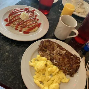 GF lemon ricotta pancake corned beef hash w scrambled egg Corned Beef Hash &amp; Eggs*