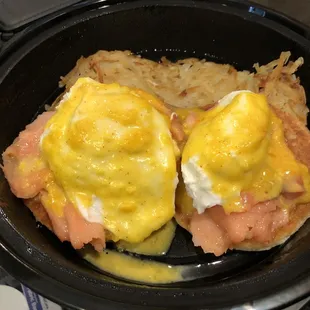 05/01/2021 - smoked salmon Benedict $12 w/ hash browns