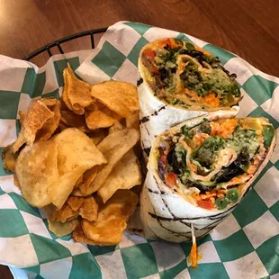 Veggie wrap with house-made kettle chips