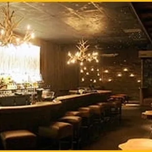 a bar with a lot of stools