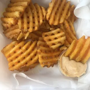 These fries are EVERYTHING lol! I actually get mine with &quot;The Dip&quot;.....pretty tasty.