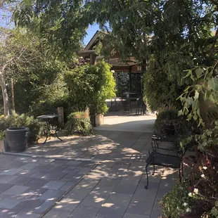 Walking up from parking lot