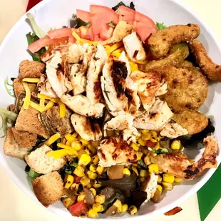 Santa Fe salad, yet to be dressed with the jalapeño ranch dressing which came on the side.