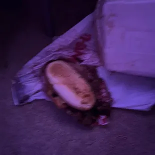 a partially eaten sandwich