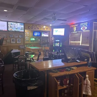 Pool table and golden tee! Your kidding!   Pin ball machine back there as well