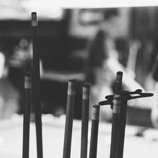 a bunch of sticks in a container